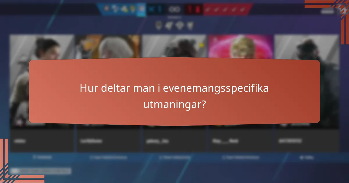 Hur deltar man i evenemangsspecifika utmaningar?